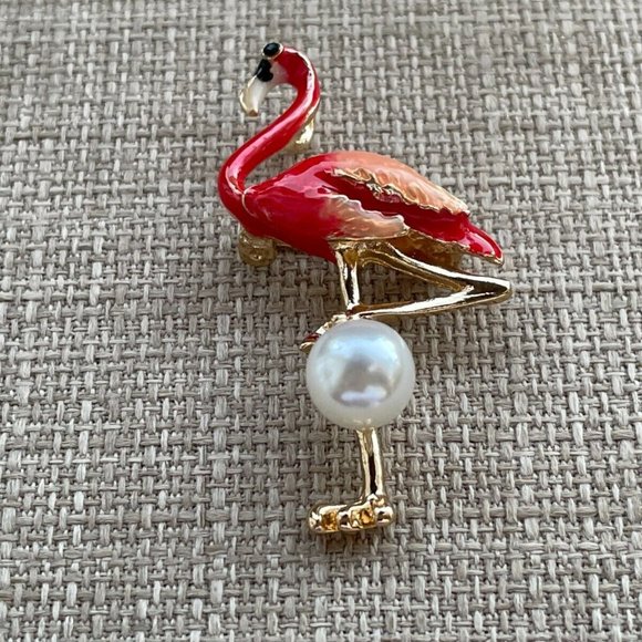 Flamingo Brooches Women Brooch Fashion Jewelry Pink Enamel Pin Bird Brooch - Picture 4 of 10